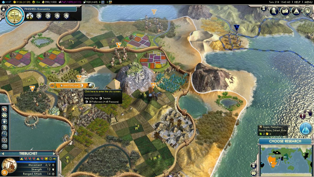 Sid Meier's Civilization V: Gods and Kings (Windows) screenshot: Unique dutch terrain improvement is colorful