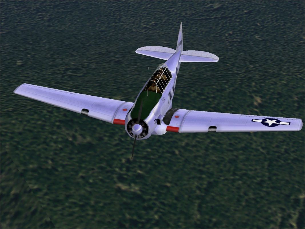 Tuskegee Fighters (Windows) screenshot: This is a model of the Tuskegee's AT-6C trainer known as the 'Double Vee'