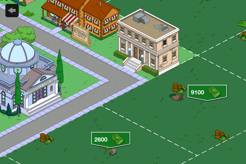 The Simpsons: Tapped Out (iPhone) screenshot: Expanding Springfield