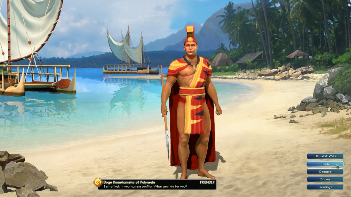 Sid Meier's Civilization V: Civilization and Scenario Pack - Polynesia (Windows) screenshot: Doge Kamehameha of Polynesia