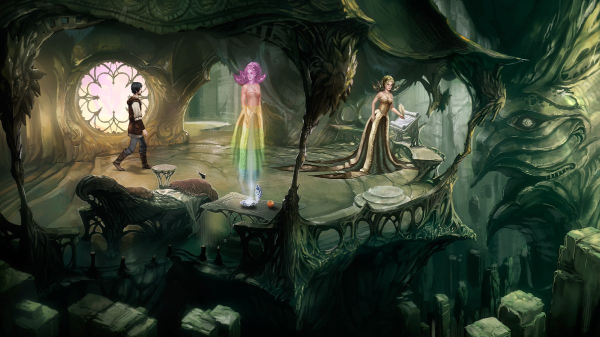 The Dark Eye: Chains of Satinav (Windows) screenshot: In the fairy queen's chamber