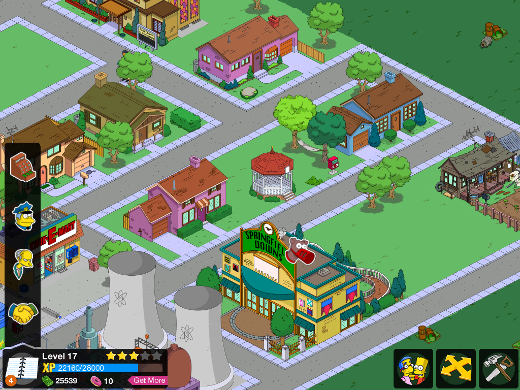 The Simpsons: Tapped Out (iPad) screenshot: Take a look at Springfield