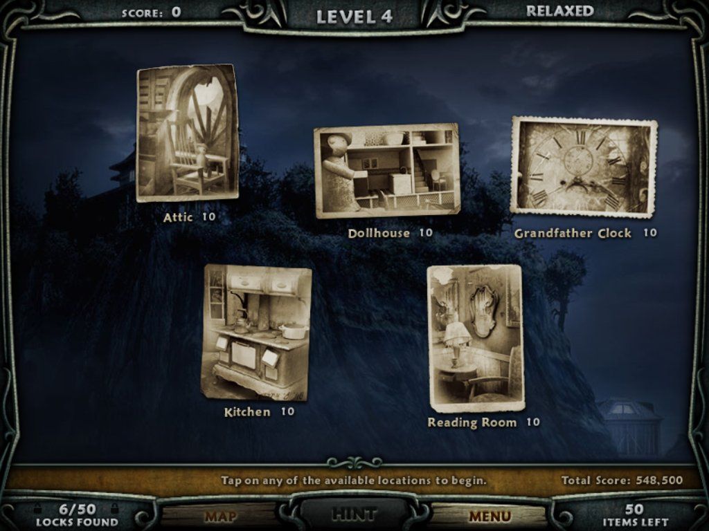 Escape Rosecliff Island (iPad) screenshot: Level 4 locations
