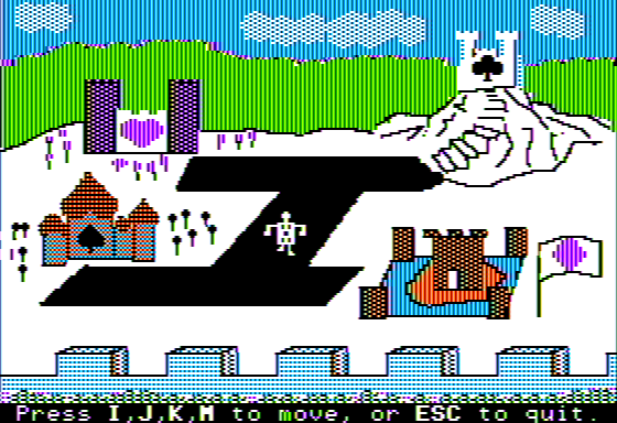 Microzine #19 (Apple II) screenshot: Malice in Wonderland - Exploring Wonderland