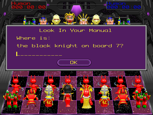 Battle Chess 4000 (DOS) screenshot: Manual Protection (VGA)