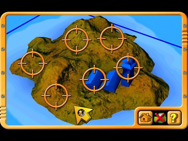 Action Man: Raid on Island X (Windows) screenshot: The first mission is a training mission with six different tasks to be completed. Missions are accessed via the computer screen of the base/game menu. These can be completed in any order
