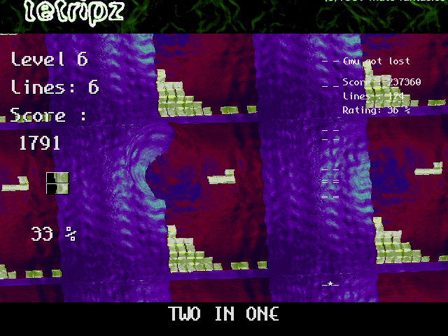 Tetripz (DOS) screenshot: LSD, level 6