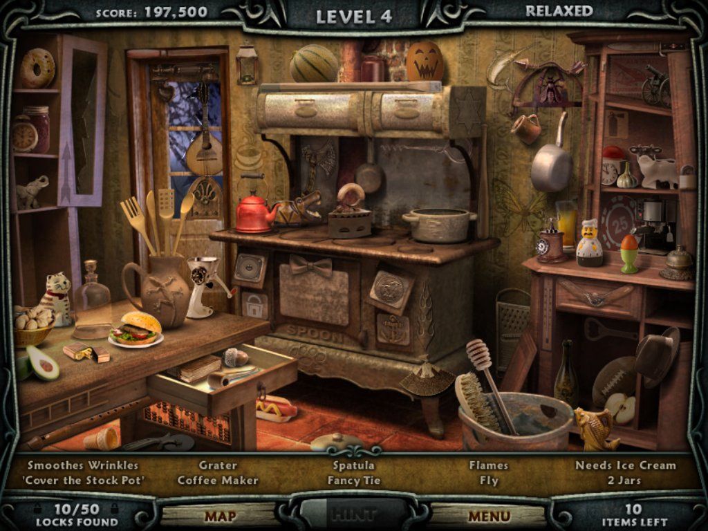 Escape Rosecliff Island (iPad) screenshot: Kitchen - objects