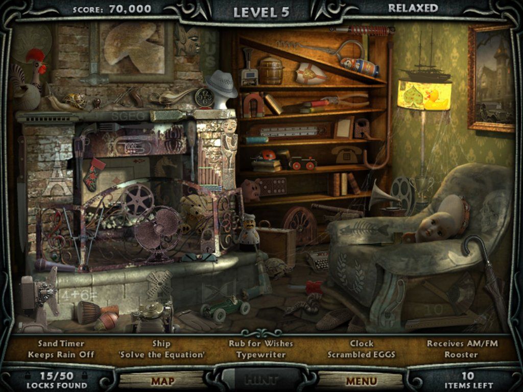 Escape Rosecliff Island (iPad) screenshot: Fireplace - objects