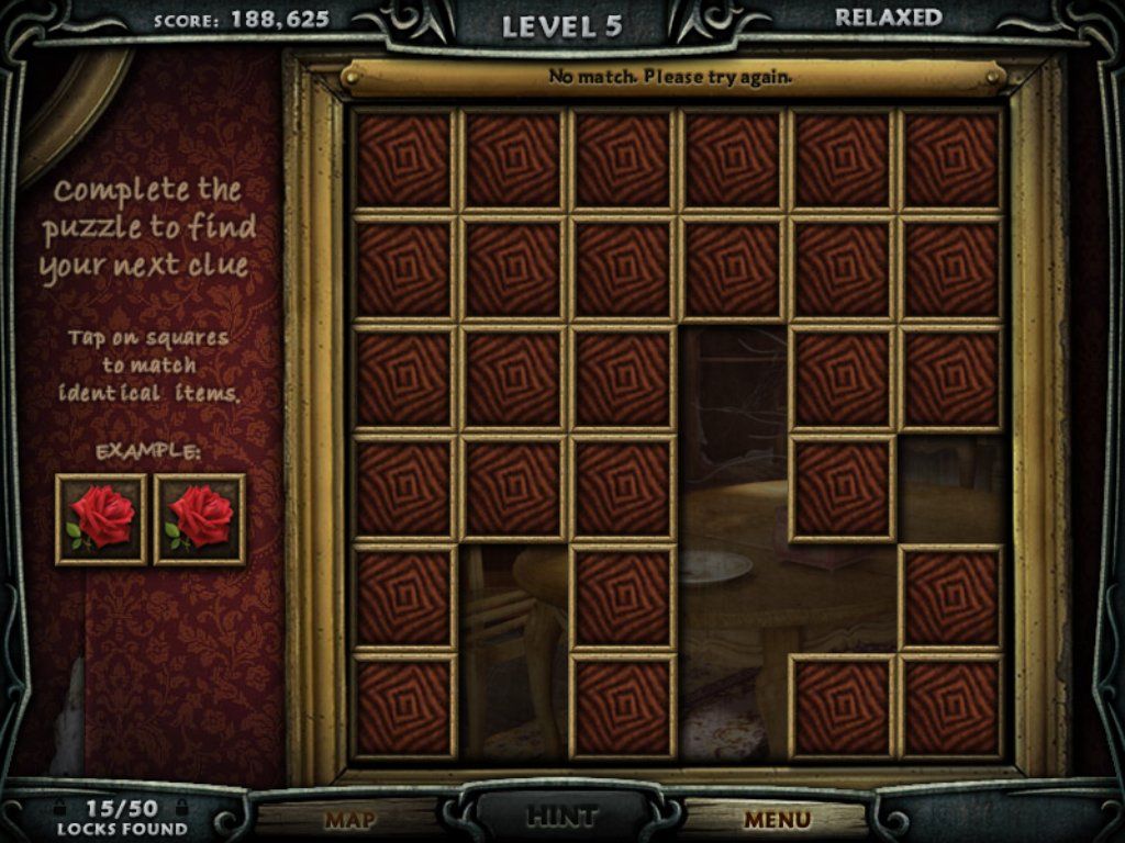 Escape Rosecliff Island (iPad) screenshot: Mini tile match game