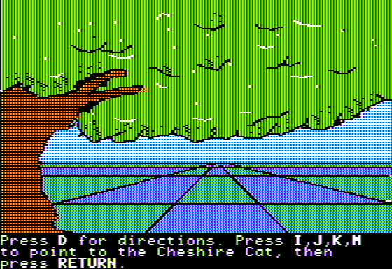 Microzine #19 (Apple II) screenshot: Malice in Wonderland - Looking for the Cheshire Cat