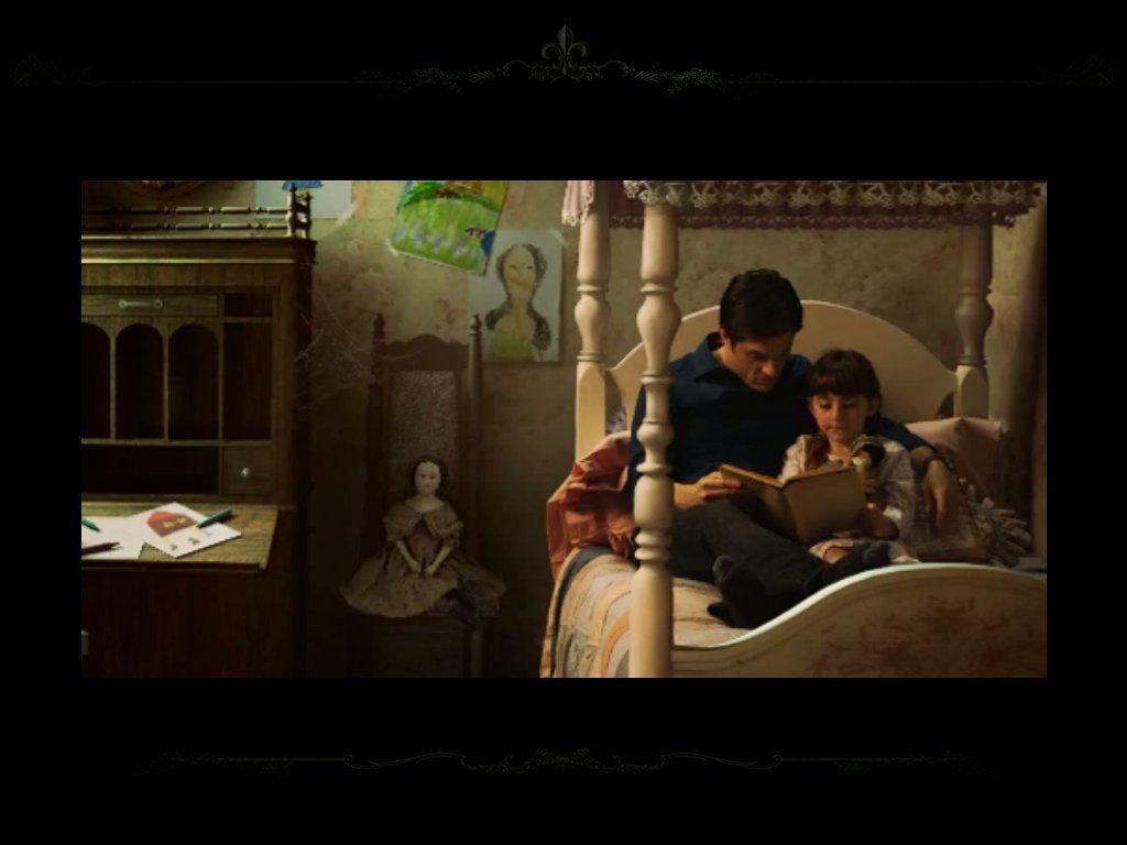 Mystery Case Files: 13th Skull (Collector's Edition) (iPad) screenshot: Intro - father reading to his daughter