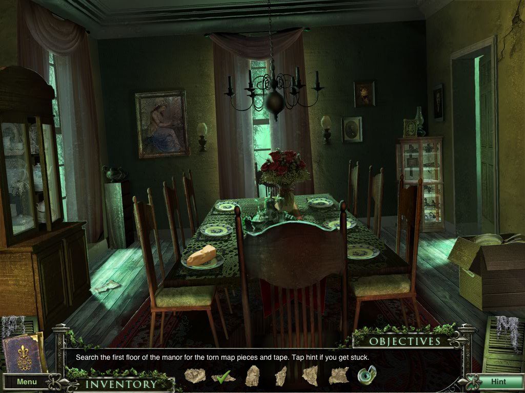 Mystery Case Files: 13th Skull (Collector's Edition) (iPad) screenshot: Dining Room