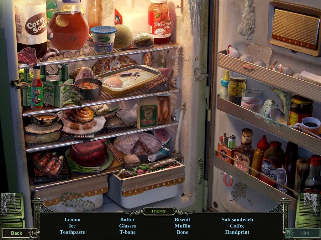 Mystery Case Files: 13th Skull (Collector's Edition) (iPad) screenshot: Kitchen Fridge - objects