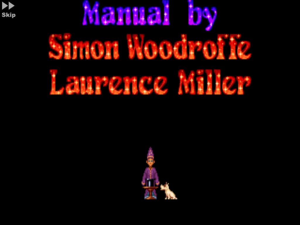 Simon the Sorcerer (iPad) screenshot: Part of Simon's magic show of credits display