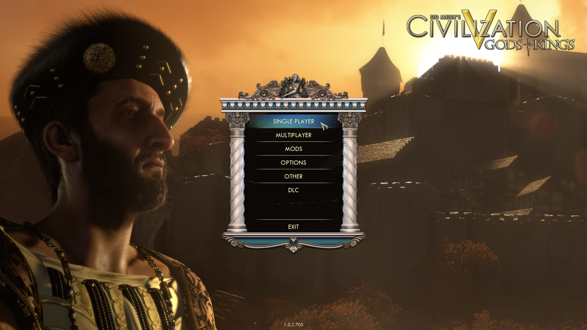 Sid Meier's Civilization V: Gods and Kings (Windows) screenshot: Main menu