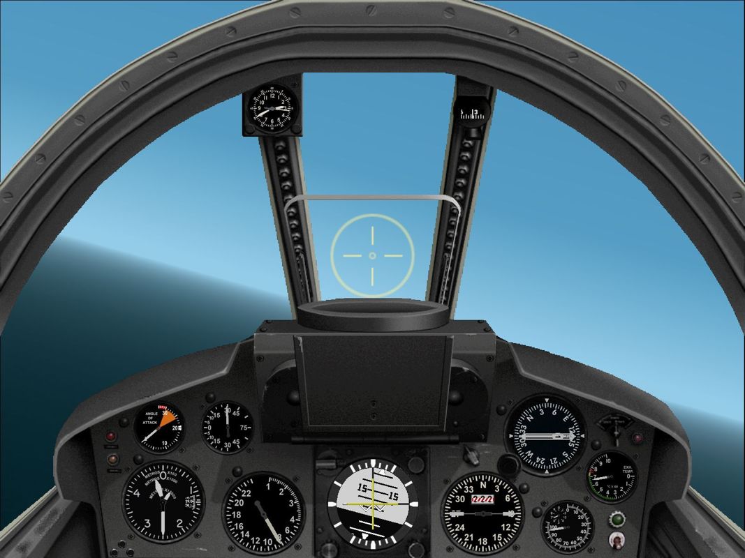 Harrier Jump Jet (Windows) screenshot: The cockpit of the Argentine Mirage Dagger