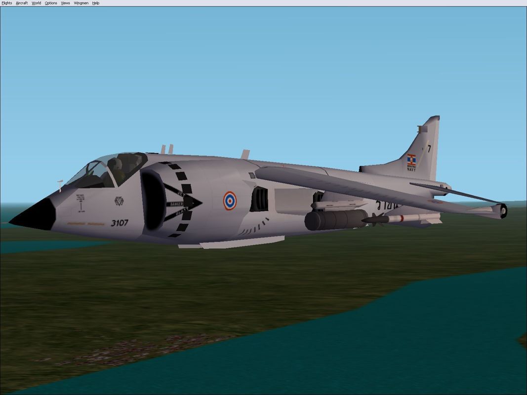 Harrier Jump Jet (Windows) screenshot: The AV-8A Harrier of the Thai Navy