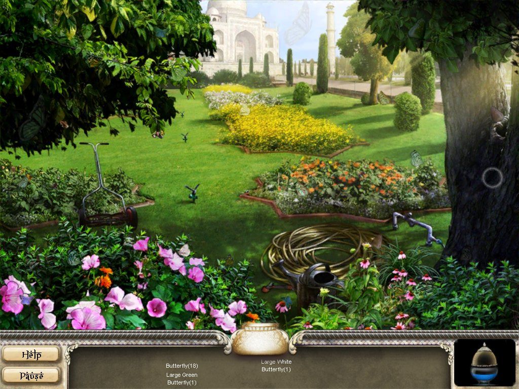 Romancing the Seven Wonders: Taj Mahal (iPad) screenshot: Celestial Pool Garden - objects