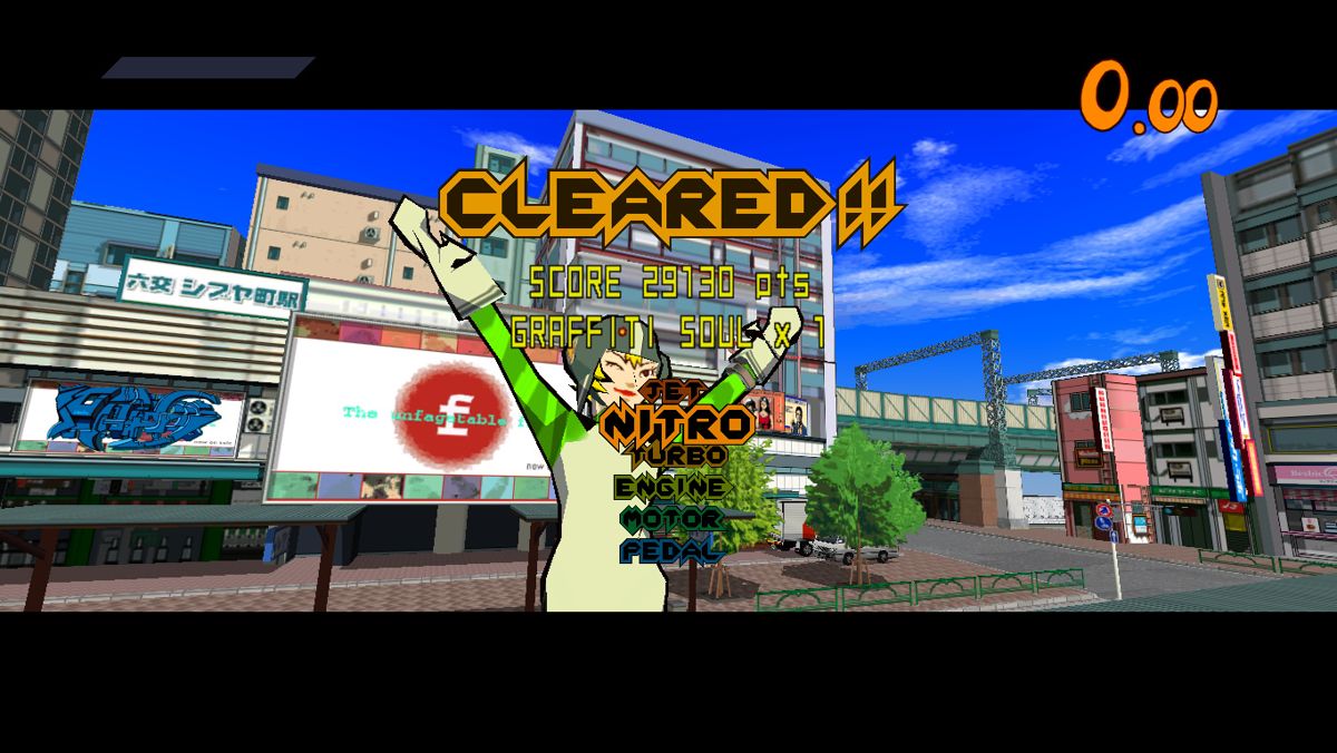 Jet Grind Radio (Windows) screenshot: Stage cleared.