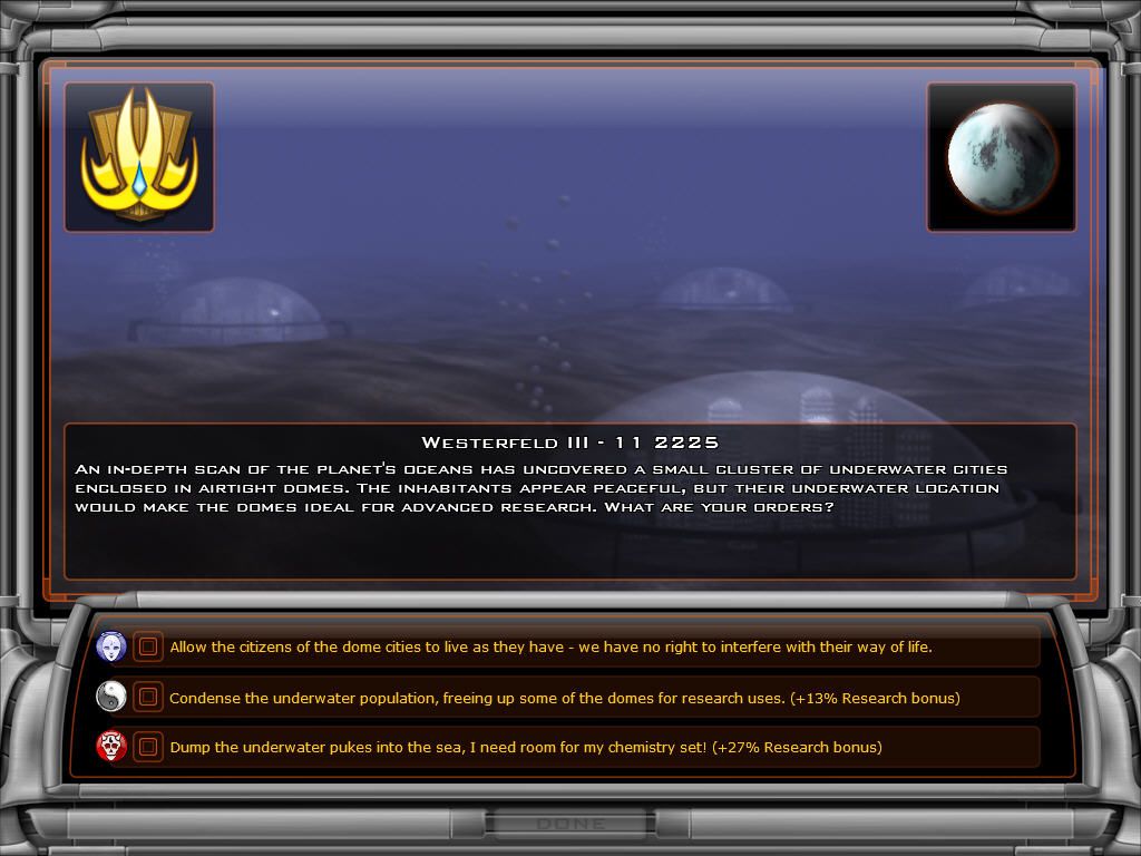 Galactic Civilizations II: Dread Lords (Windows) screenshot: Random Event