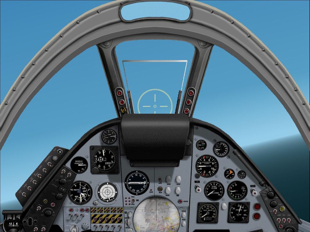 Harrier Jump Jet (Windows) screenshot: The Royal Air Force Harrier GR.1 cockpit.