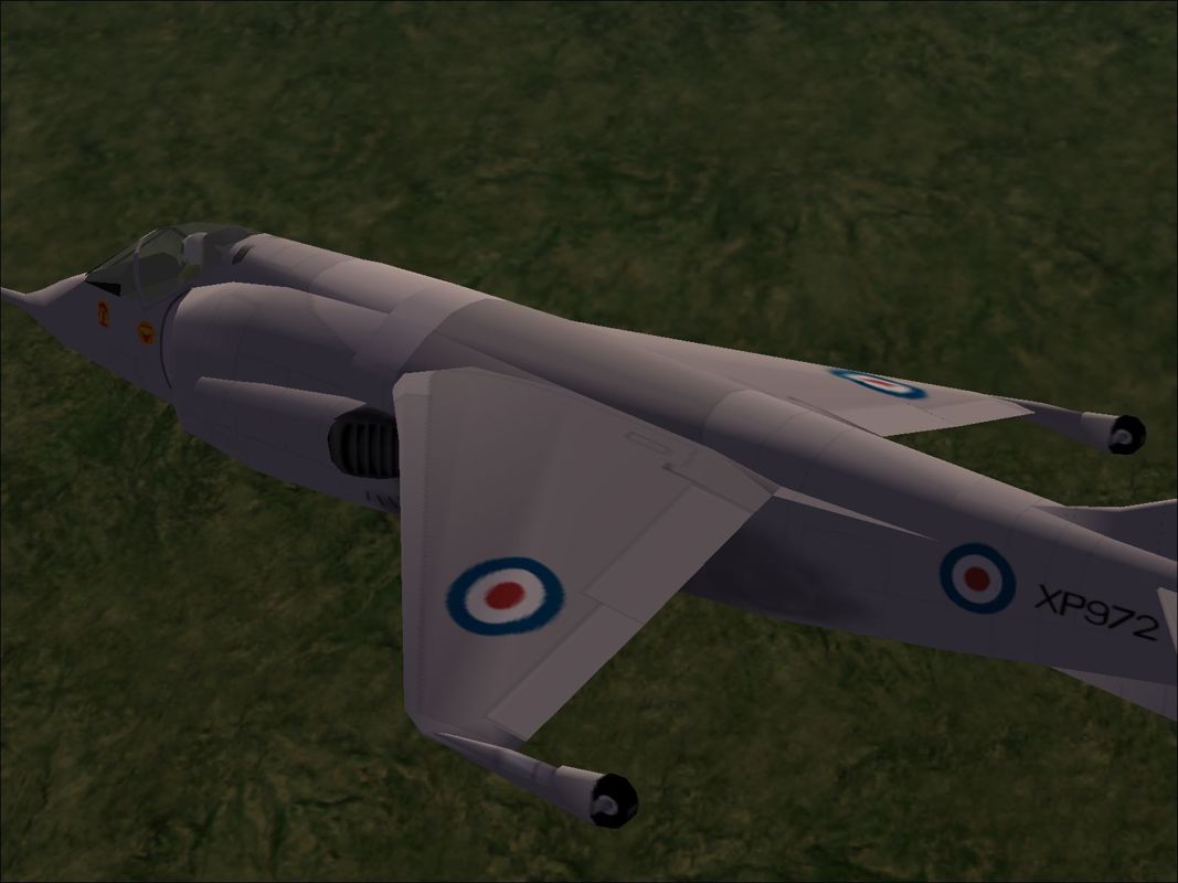 Harrier Jump Jet (Windows) screenshot: The Harrier P.1127, this is another prototype aircraft with no weapons.