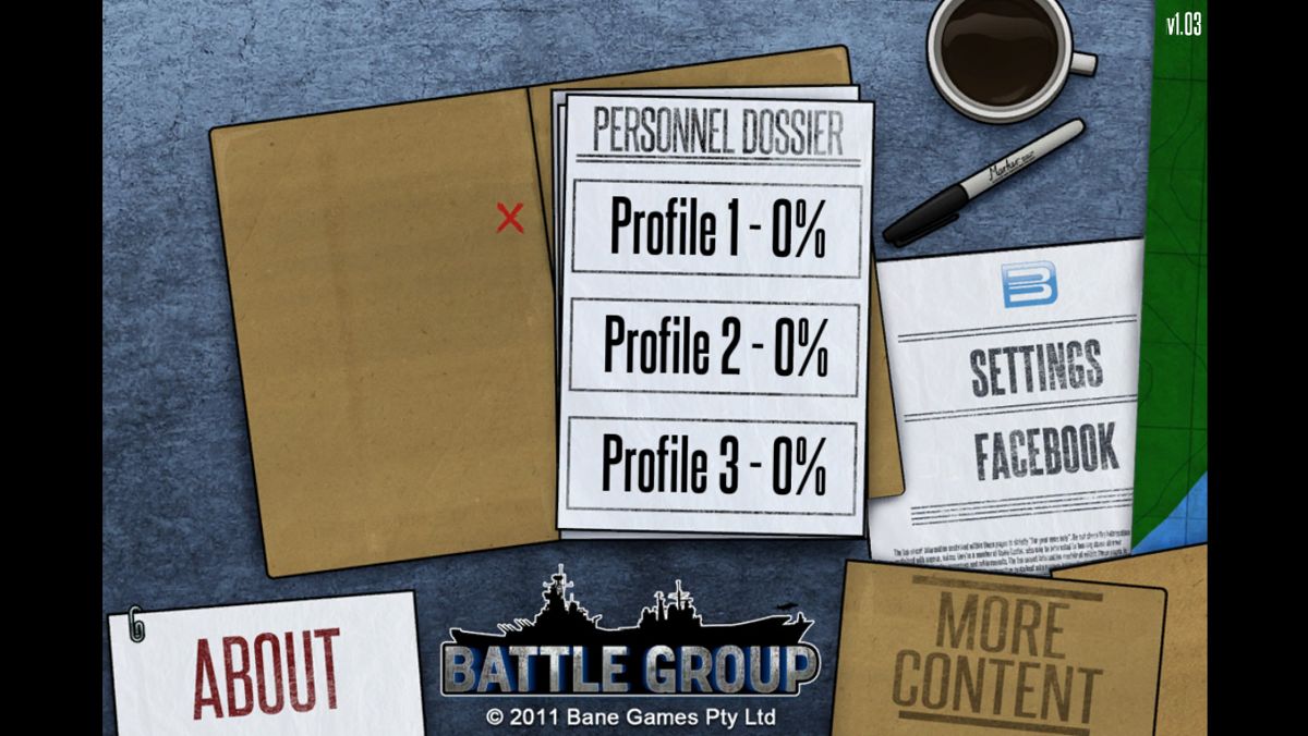 Battle Group (Windows) screenshot: Main menu