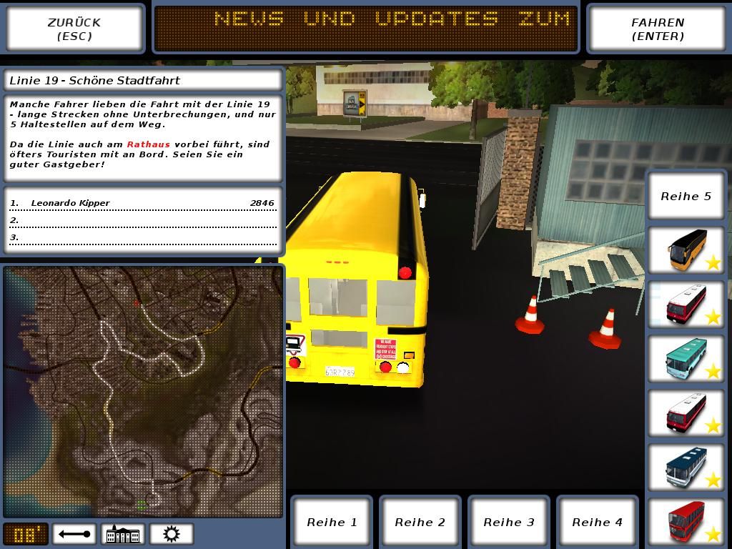 Bus Driver (Windows) screenshot: Select the route.