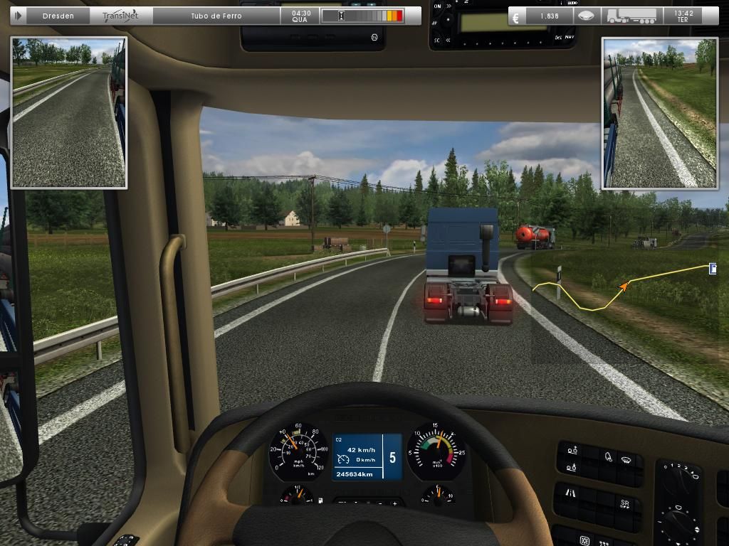 German Truck Simulator (Windows) screenshot: Small highways