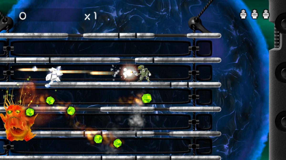 Alien Zombie Megadeath (Windows) screenshot: First boss fight