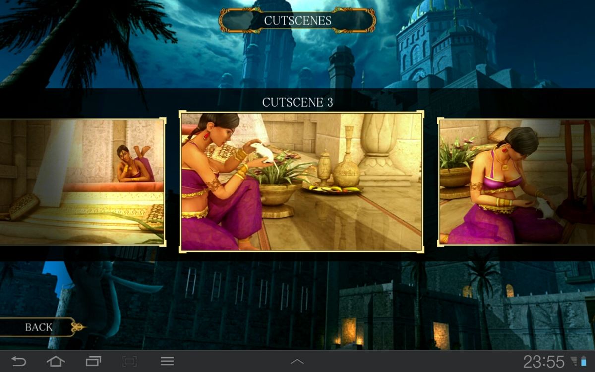 Prince of Persia Classic (Android) screenshot: Watch unlocked cutscenes in the Movie theater