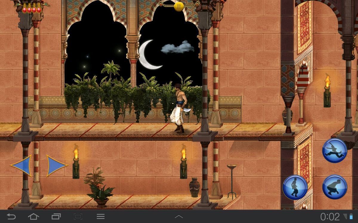 Prince of Persia Classic (Android) screenshot: Luxury of the upper palace