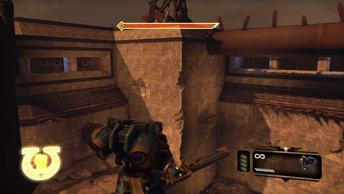 Warhammer 40,000: Space Marine (Windows) screenshot: Death from above.