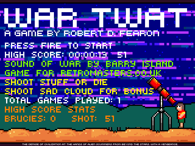 War Twat (Windows) screenshot: Title screen