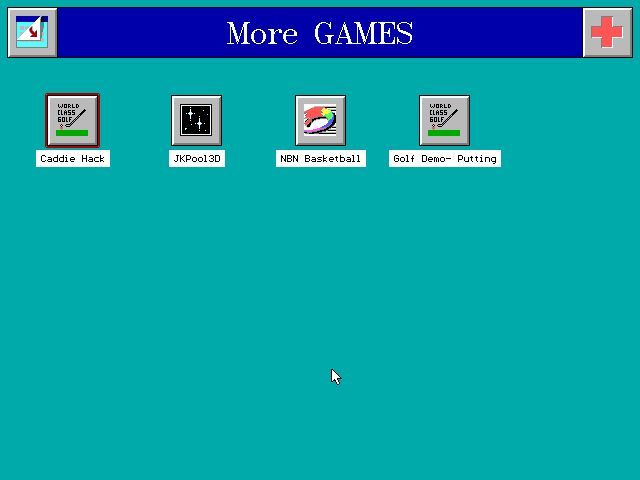 Best of Sports Games (DOS) screenshot: This is the overflow menu. It is accessed via the 'More Games' icon on the bottom row of the previous screen