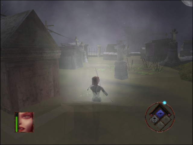 BloodRayne (GameCube) screenshot: Water slowly drains Rayne's health