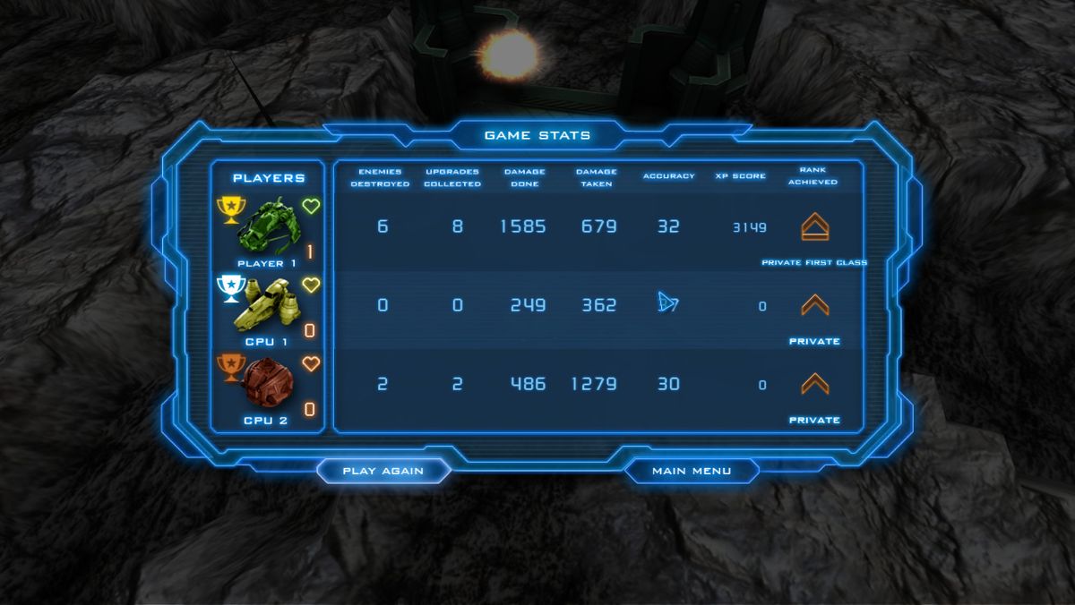 Miner Wars Arena (Windows) screenshot: Game results