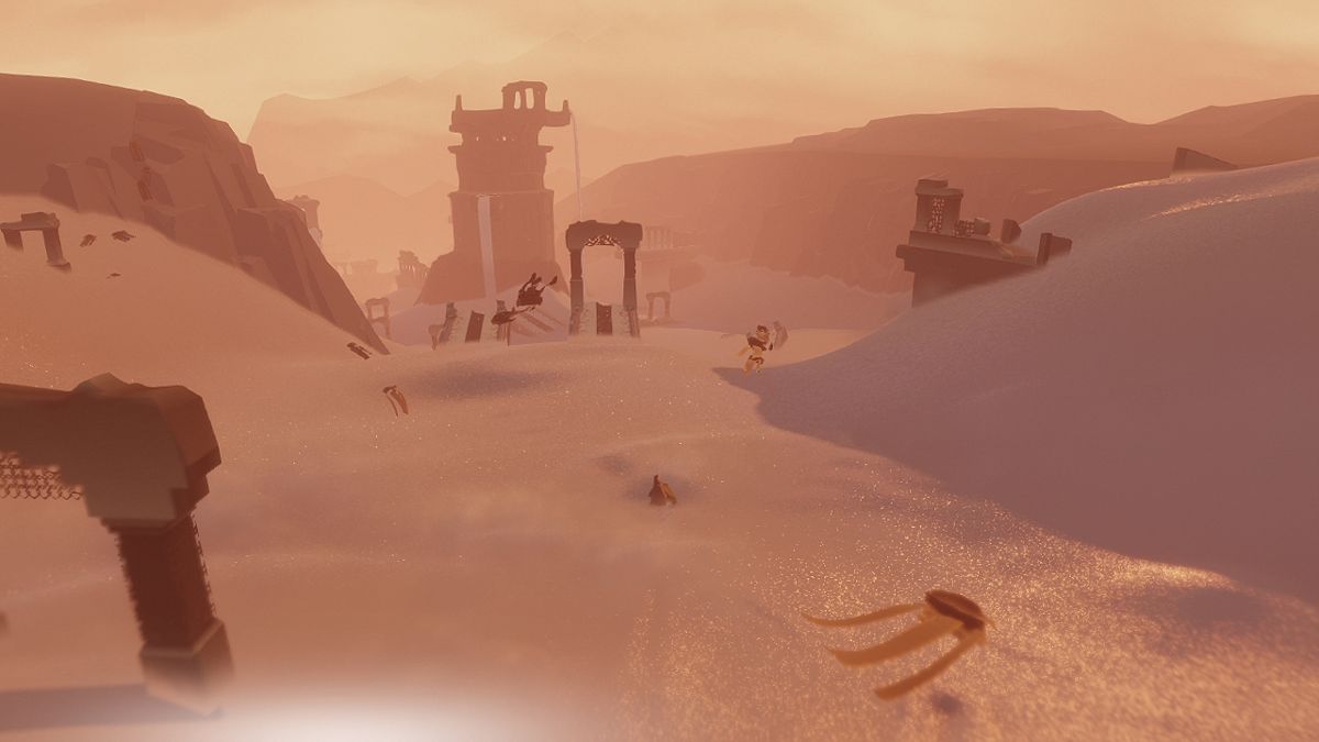 Journey (PlayStation 3) screenshot: Another slide, this time for much longer.