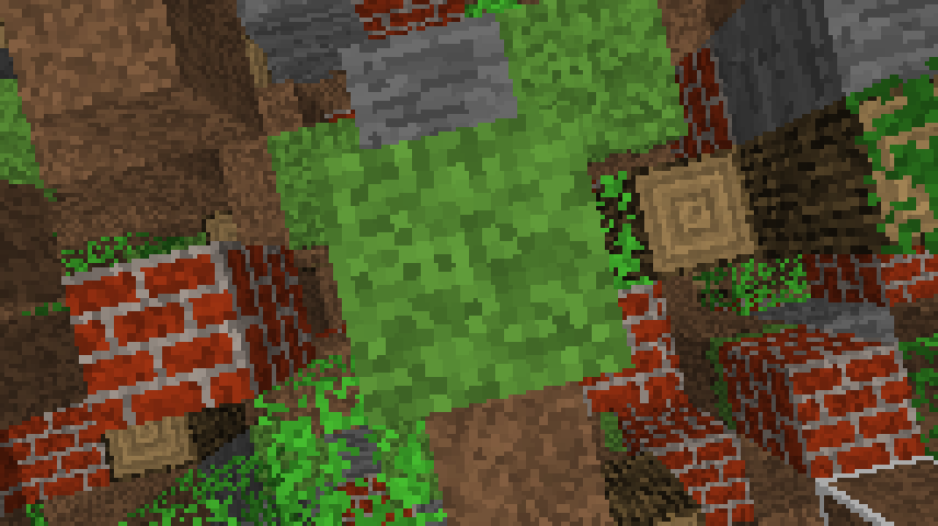 Minecraft 4k (Browser) screenshot: Looking down