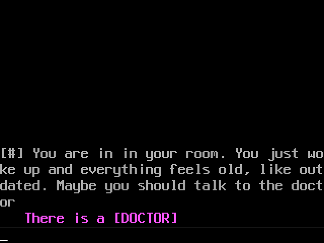 Psychiatric Evaluation (Browser) screenshot: You see a doctor nearby.