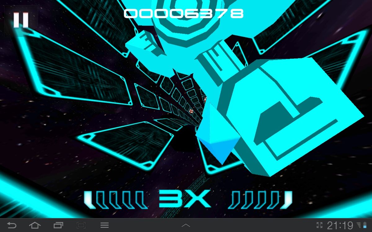 Supersonic (Android) screenshot: Going through a gap in the obstacle