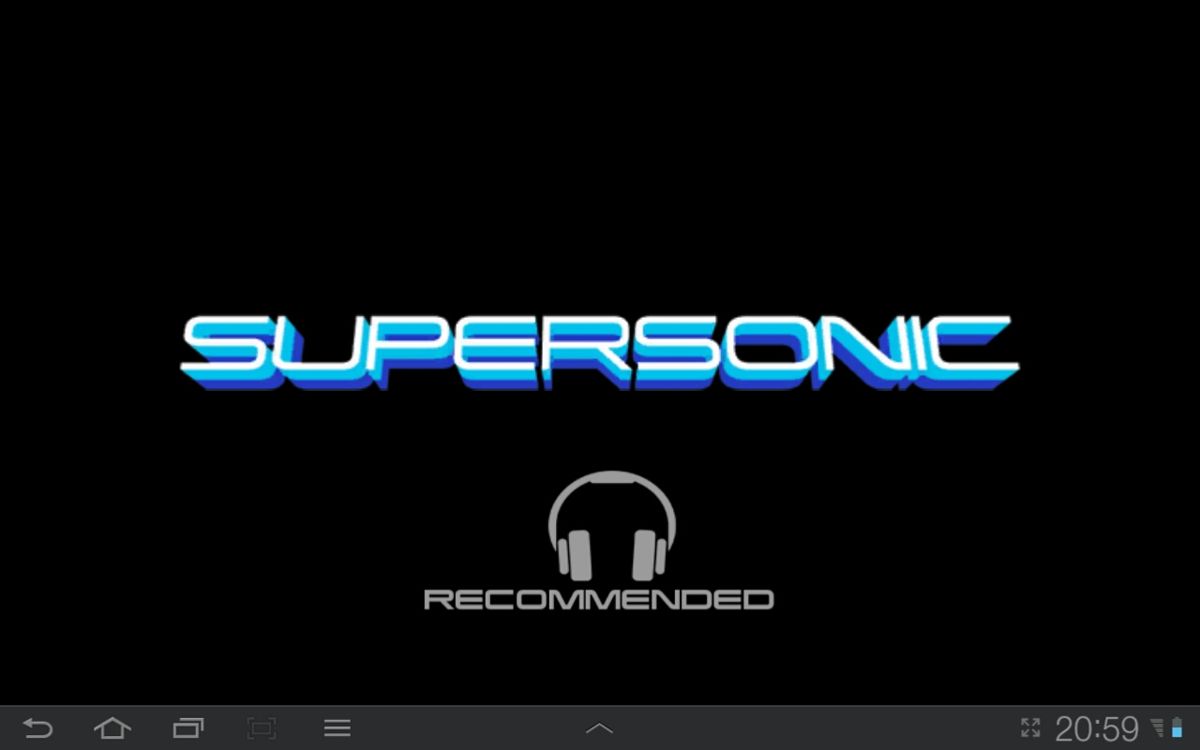 Supersonic (Android) screenshot: Title screen