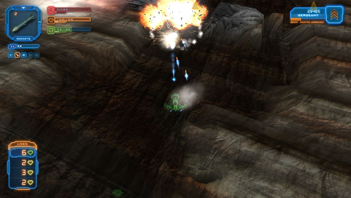 Miner Wars Arena (Windows) screenshot: A huge explosion after an exchange of plasma