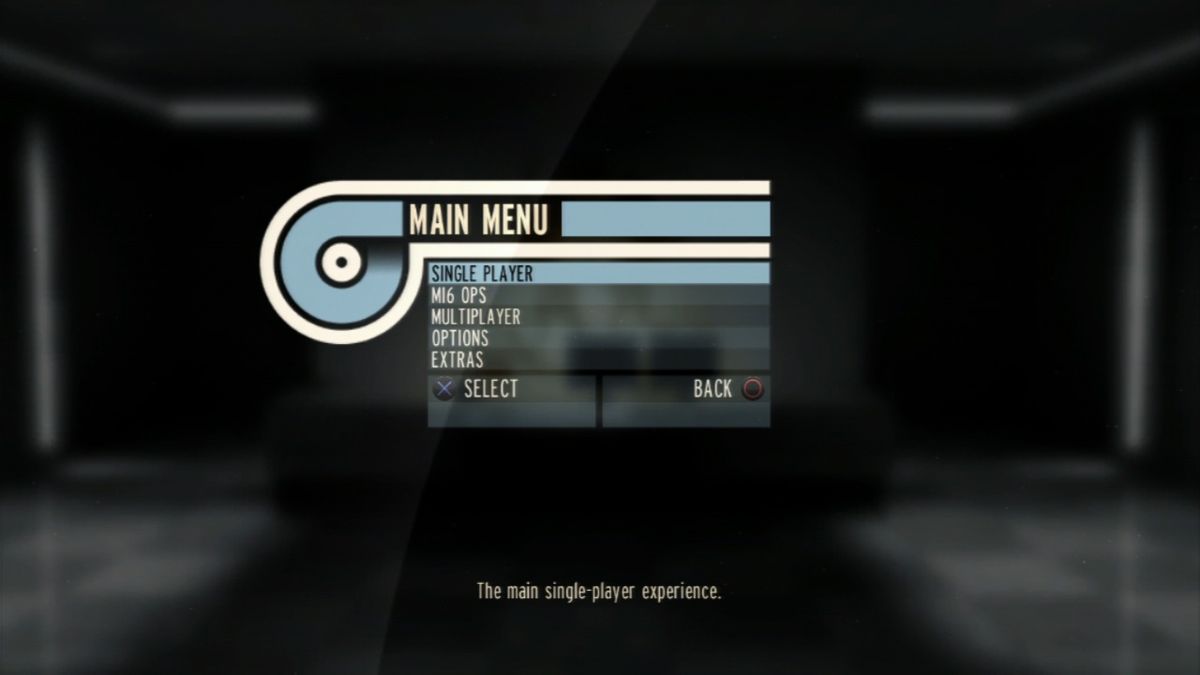 GoldenEye 007: Reloaded (PlayStation 3) screenshot: Main menu