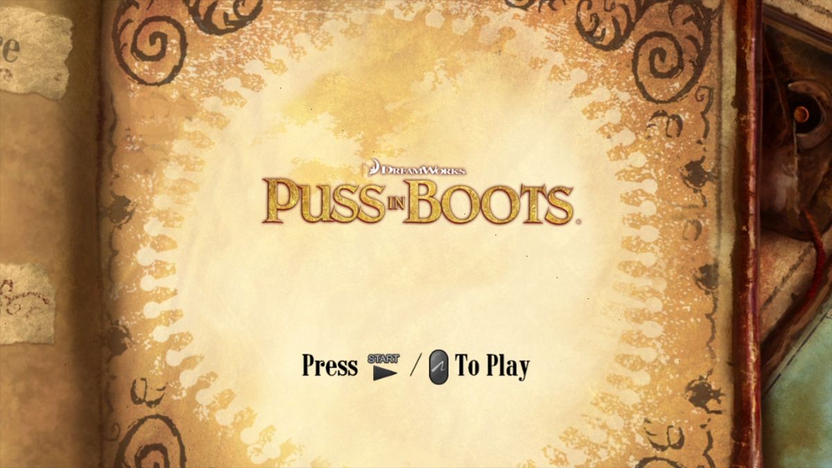 DreamWorks Puss in Boots (PlayStation 3) screenshot: Start screen