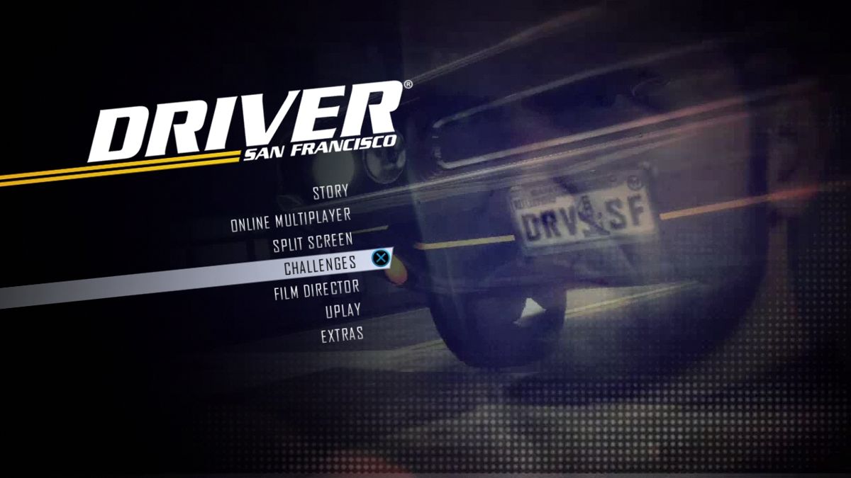 Driver: San Francisco (PlayStation 3) screenshot: Main menu