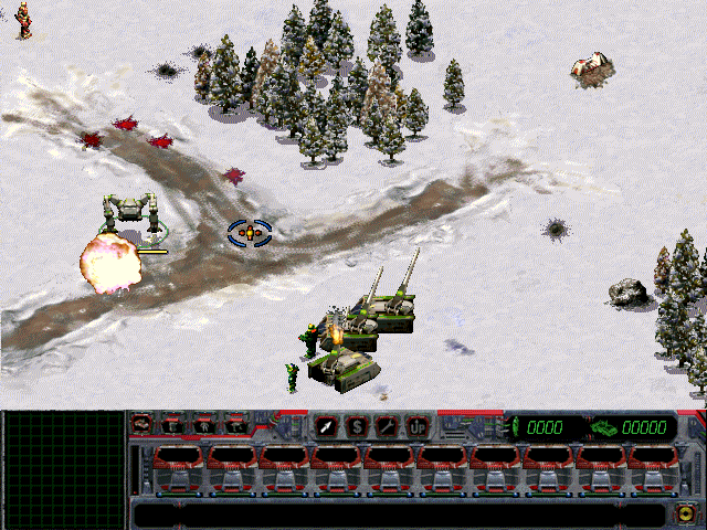 Dominion: Storm Over Gift 3 (Windows) screenshot: Combat in snow terrain.