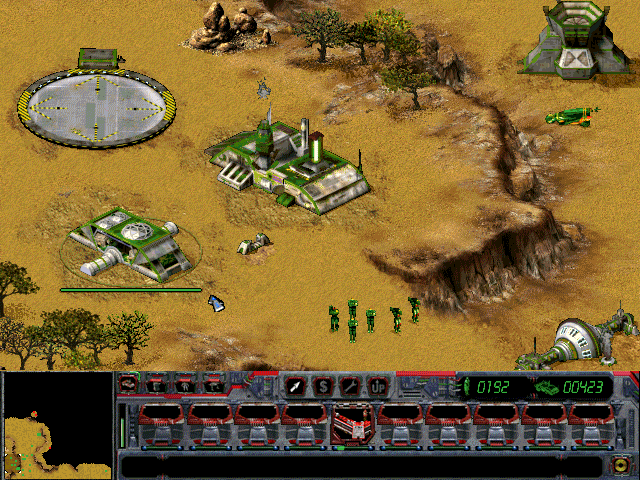Dominion: Storm Over Gift 3 (Windows) screenshot: A human base in the desert.
