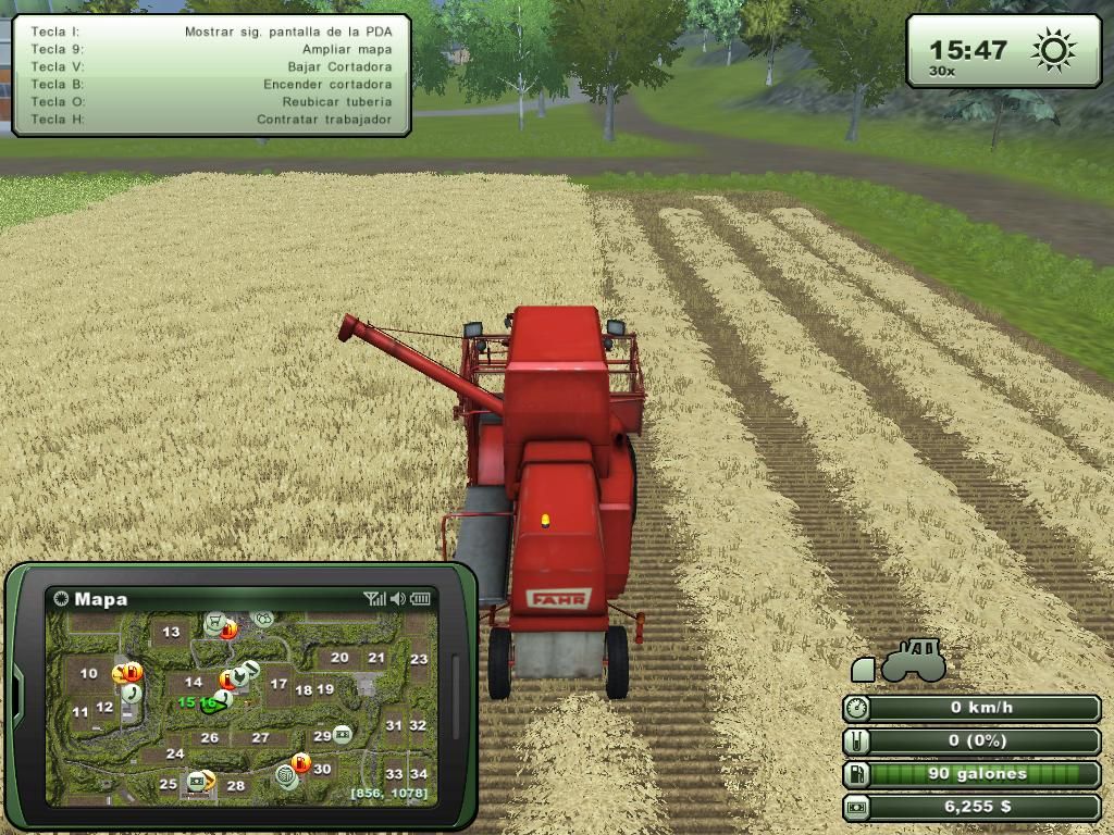 Farming Simulator 2013 (Windows) screenshot: Harvesting